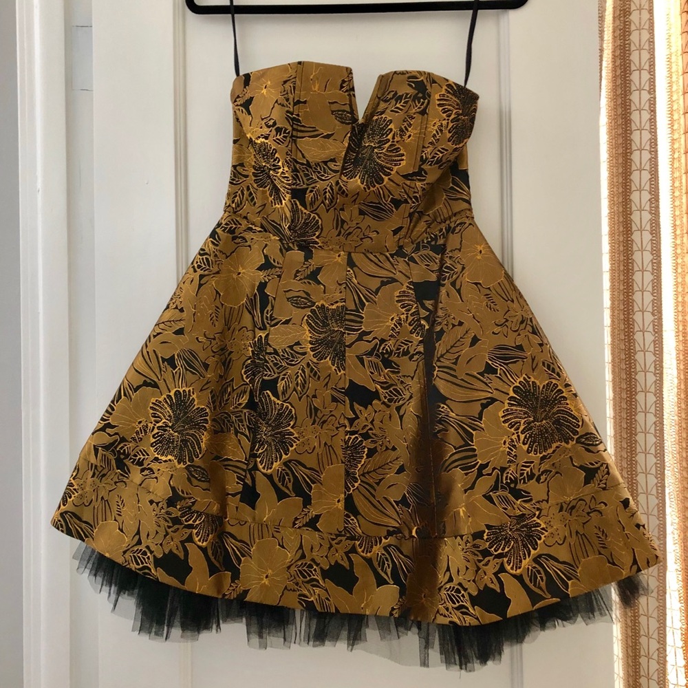 Black and gold corset party dress